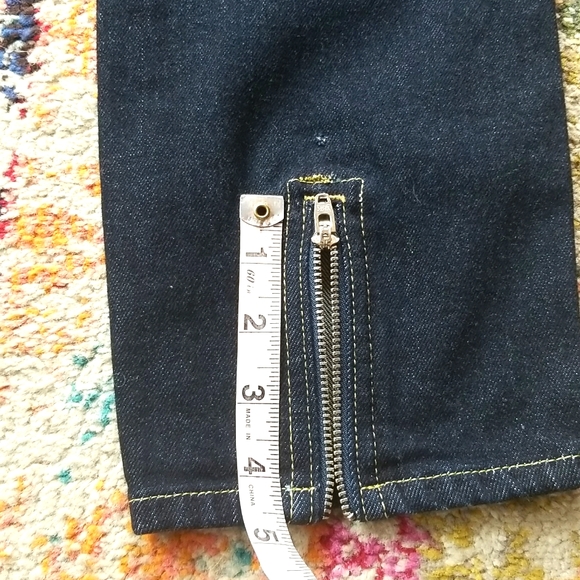 AMO No BOW Denim Crop Ankle Back Zipper SOFT RAW Denim 5 Pocket Zip Jeans 29 NWT - Picture 13 of 16